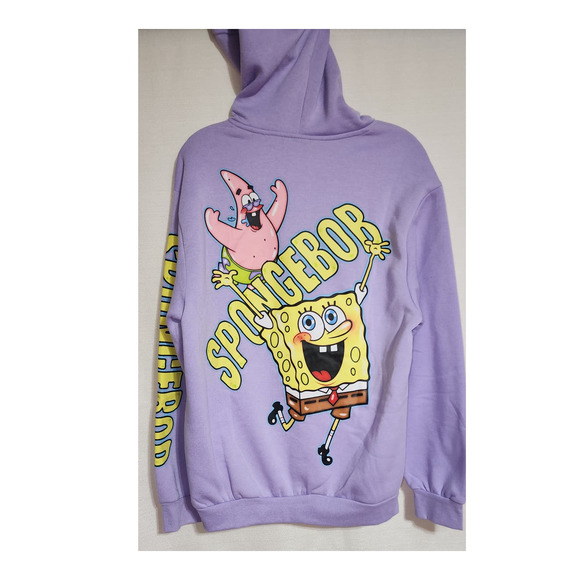 sponge bob purple hoodie men size medium-graphic is back of hoodie - Picture 6 of 6